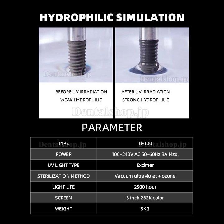 PlusPower Ti100 歯科インプラント活性化親水装置